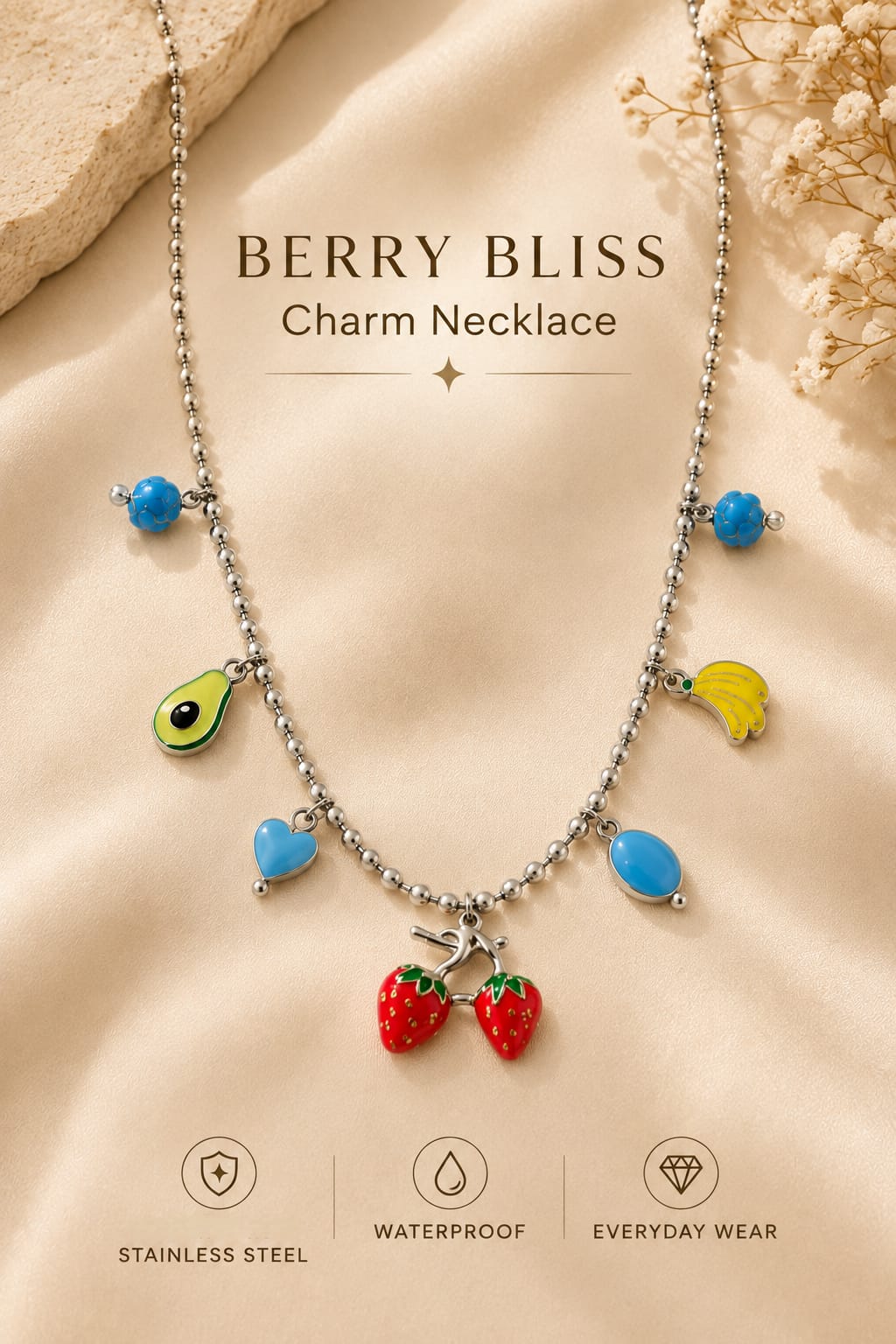 BERRY BLISS charm necklace