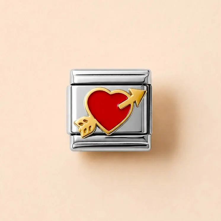 Cupid heart charm links