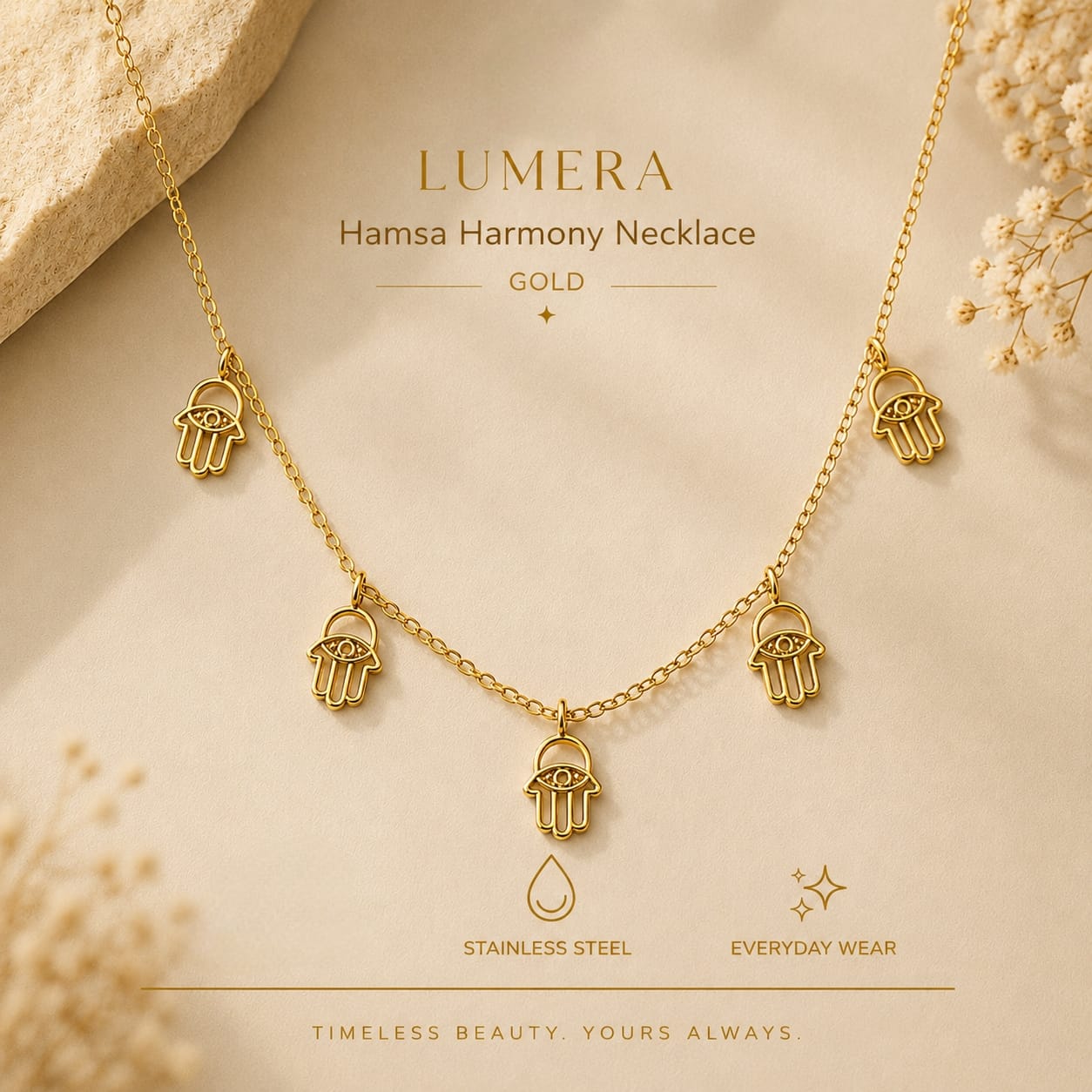 Dainty Hamsa Harmony Necklace