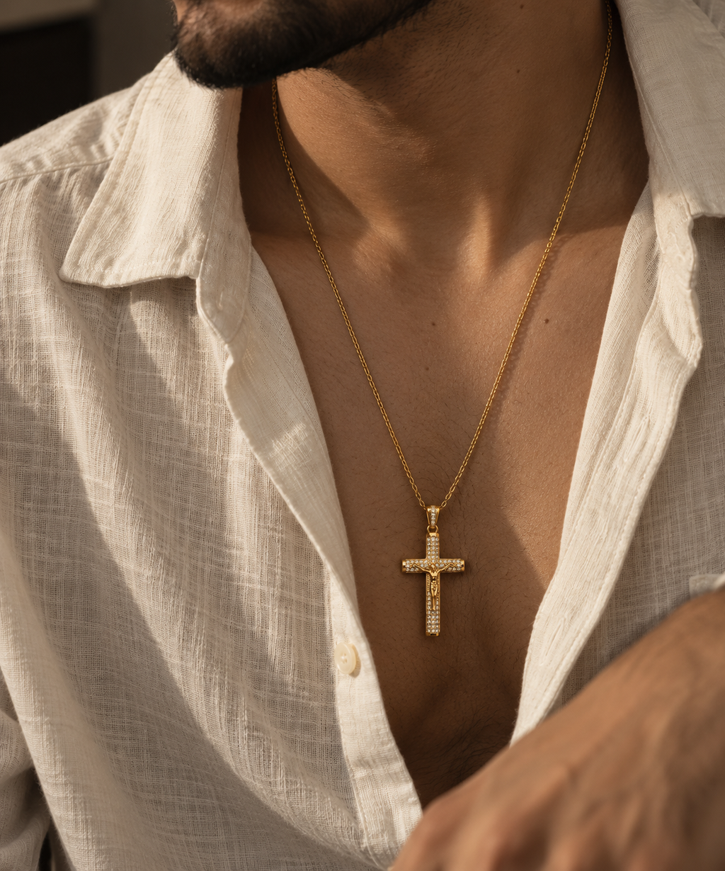 Grace Studded Cross Necklace
