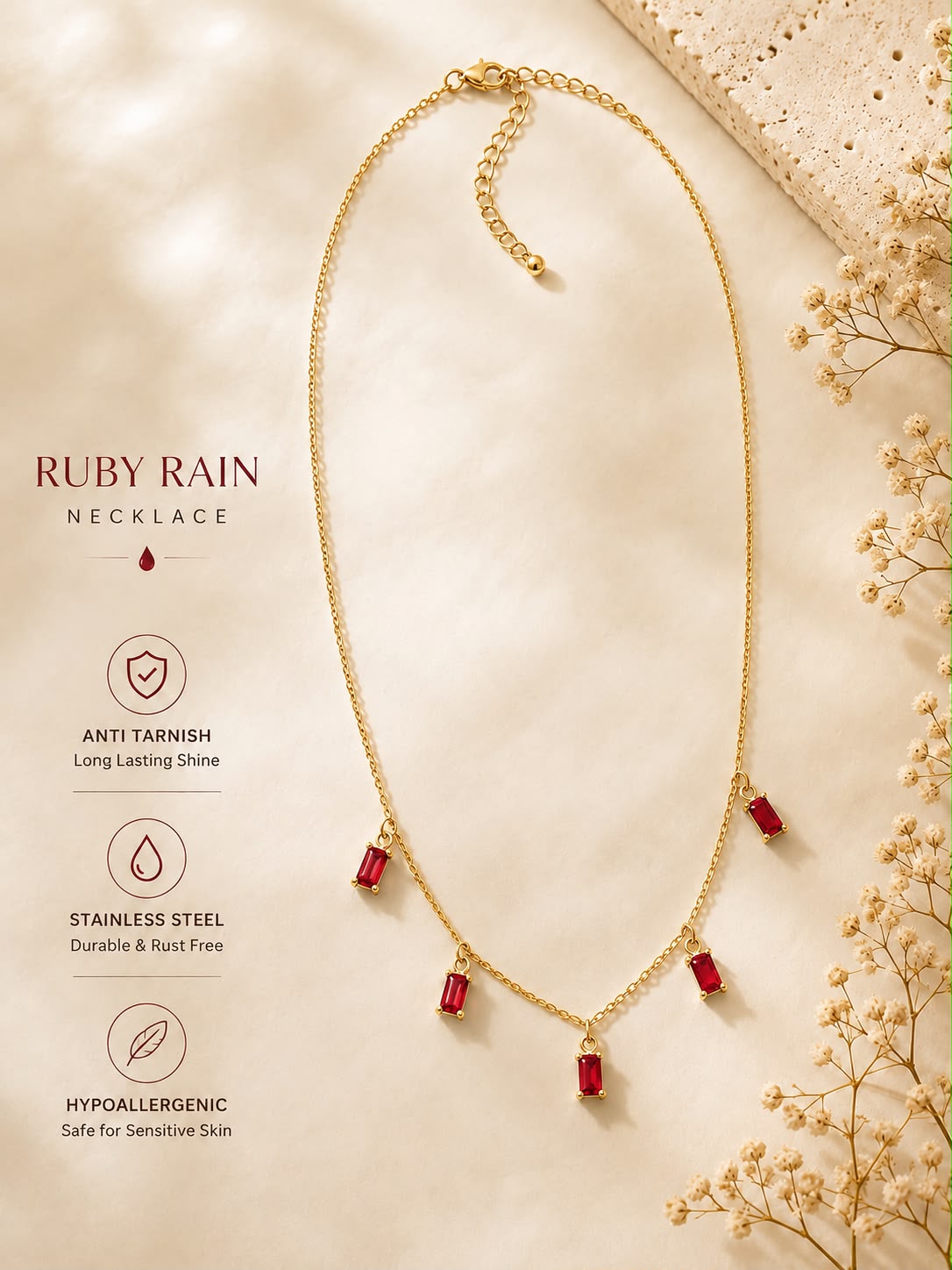 Ruby Rain Necklace