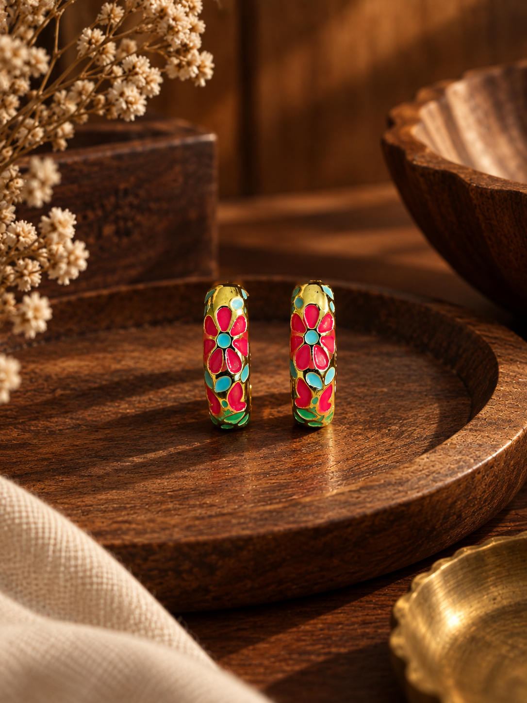 Gulabi Bloom Huggie Hoops