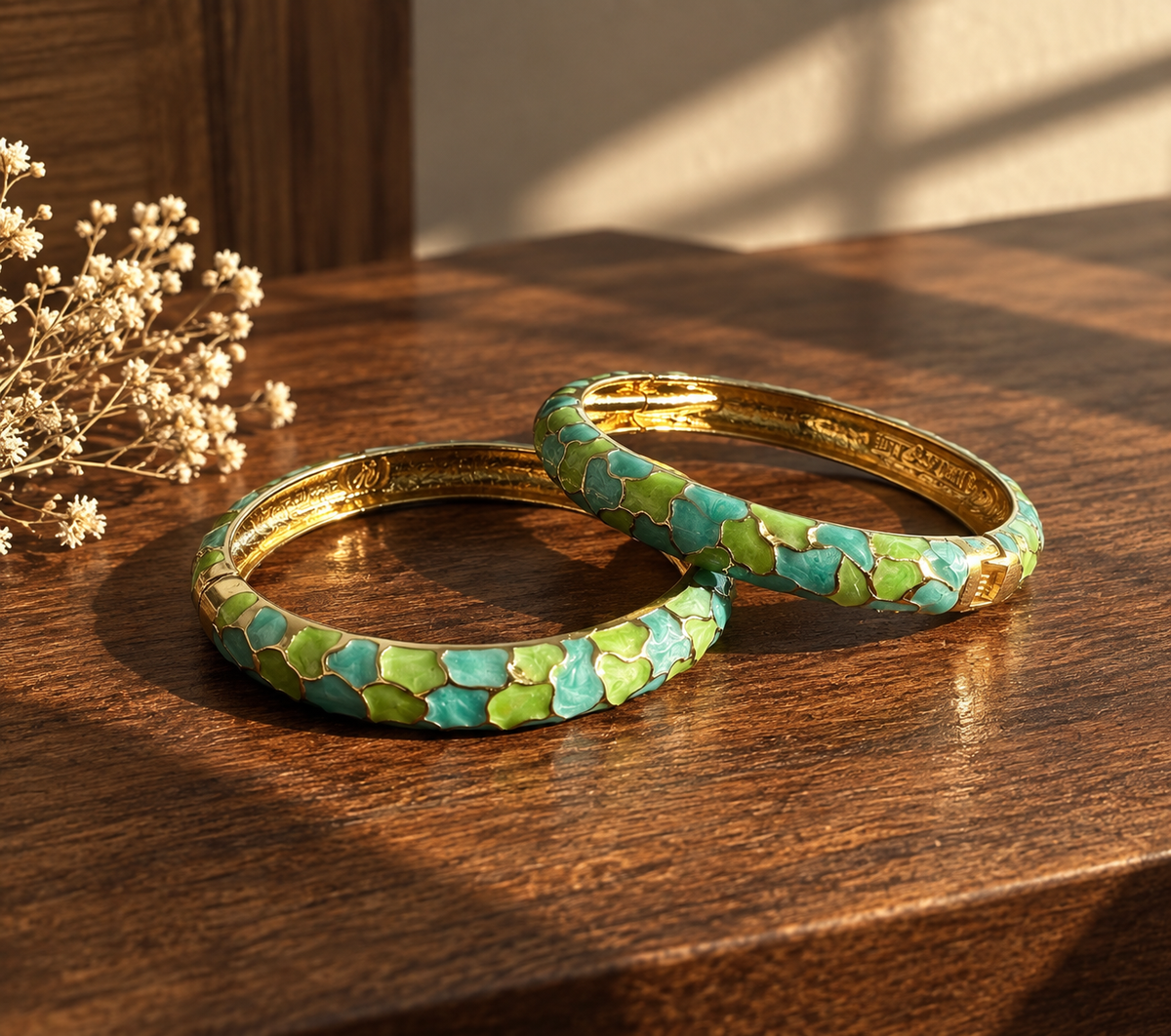 Jade Mosaic Bangle Duo