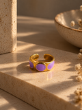 Lavender Pebble Enamel Ring