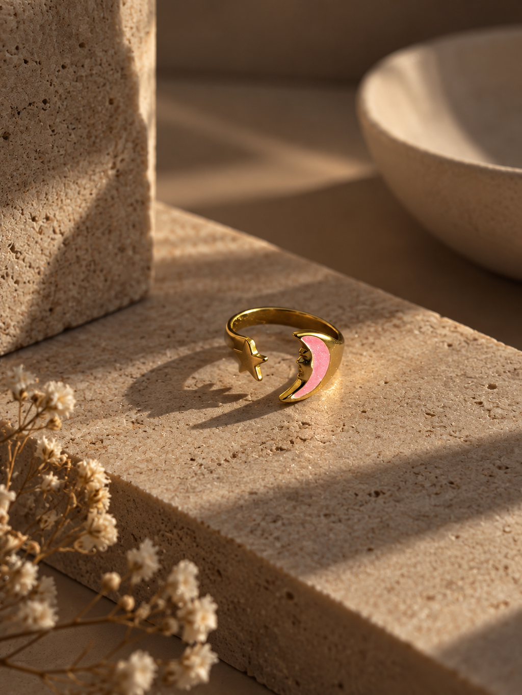 Luna Star Enamel Ring in Pink