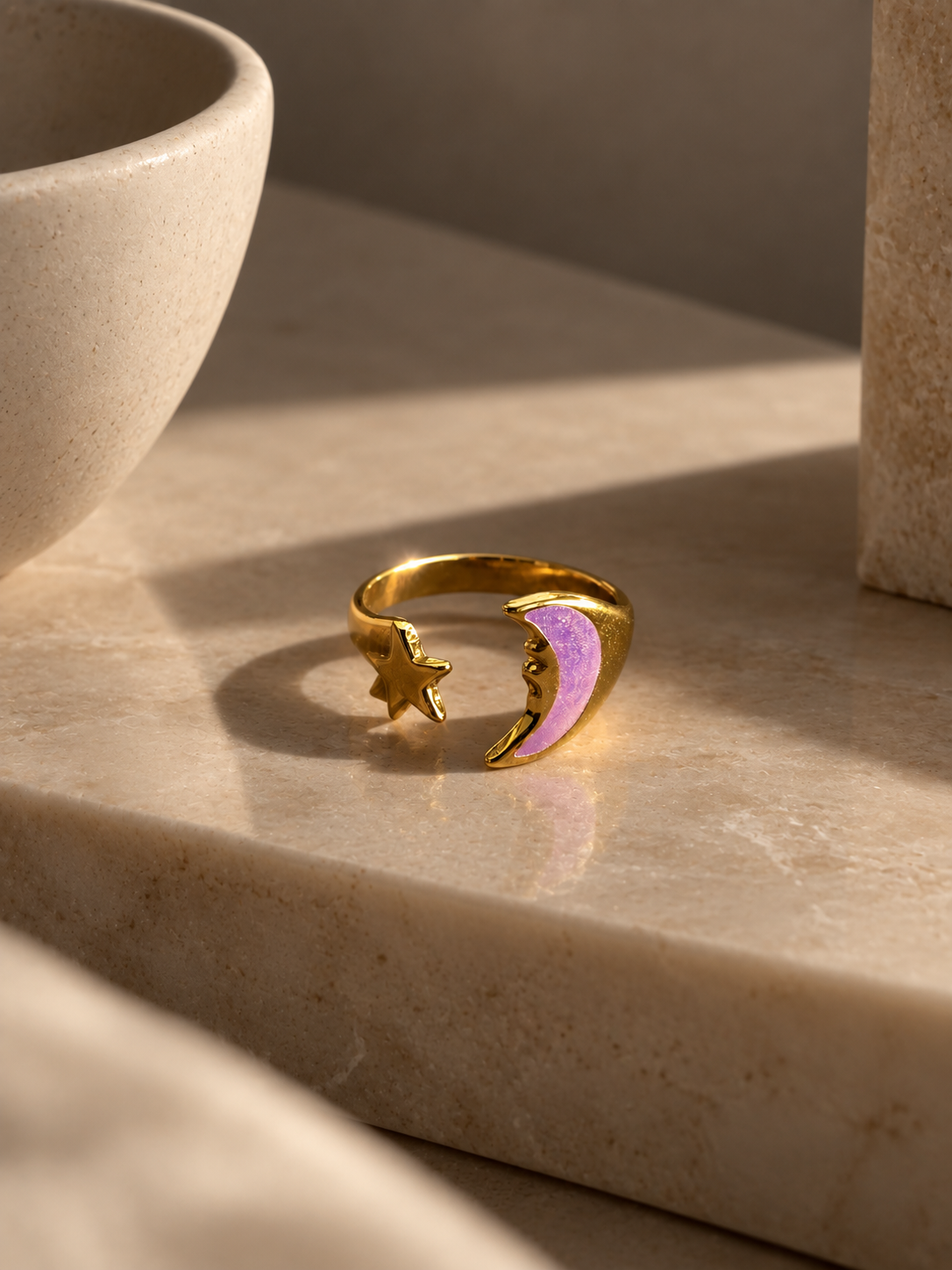 Luna Star Enamel Ring in Lavender