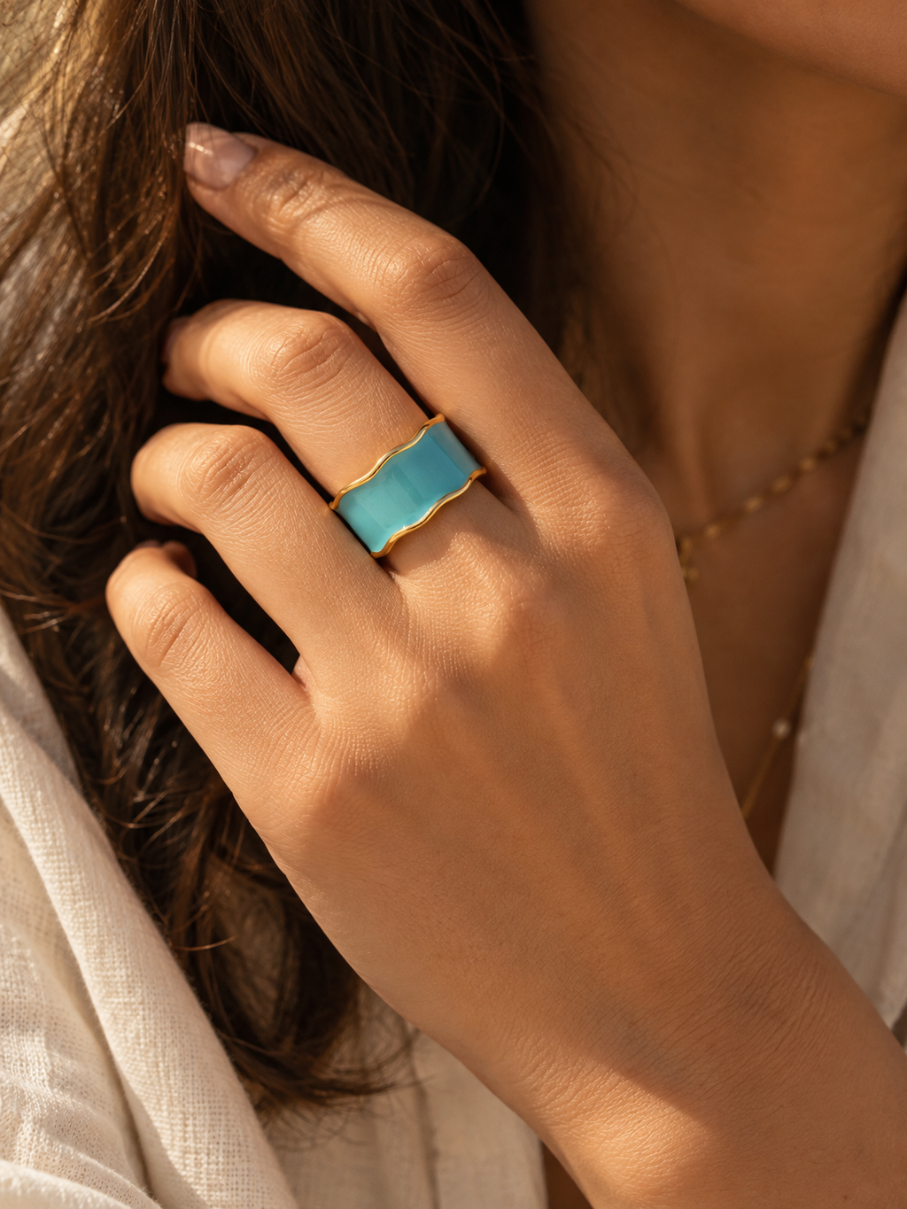 Neela Drip Enamel Band Ring