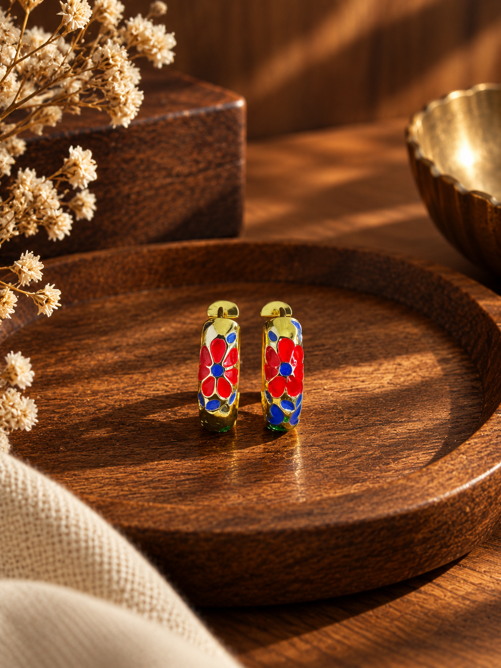 Rang Phool Hoop Earrings
